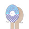 Purple Damask & Dots Wooden Food Pick - Oval - Single Sided - Front & Back