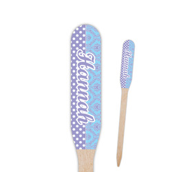 Purple Damask & Dots Paddle Wooden Food Picks (Personalized)