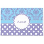 Purple Damask & Dots Woven Mat (Personalized)