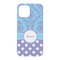 Purple Damask & Dots iPhone 15 Case - Back