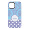 Purple Damask & Dots iPhone 15 Pro Tough Case - Back