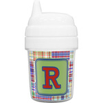 Blue Madras Plaid Print Baby Sippy Cup (Personalized)