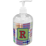 Blue Madras Plaid Print Acrylic Soap & Lotion Bottle (Personalized)