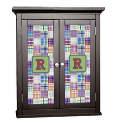 Blue Madras Plaid Print Cabinet Decal - Large (Personalized)