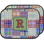 Blue Madras Plaid Print Car Floor Mats (Back Seat) (Personalized)