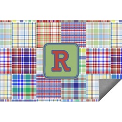 Blue Madras Plaid Print Indoor / Outdoor Rug - 2'x3' (Personalized)