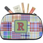 Blue Madras Plaid Print Makeup / Cosmetic Bag - Medium (Personalized)