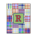 Blue Madras Plaid Print Wood Print - 11x14 (Personalized)