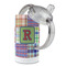 Blue Madras Plaid Print 12 oz Stainless Steel Sippy Cups - Top Off