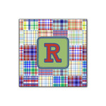 Blue Madras Plaid Print Wood Print - 12x12 (Personalized)