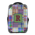 Blue Madras Plaid Print 15" Hard Shell Backpack (Personalized)