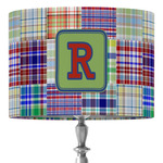 Blue Madras Plaid Print 16" Drum Lamp Shade - Fabric (Personalized)