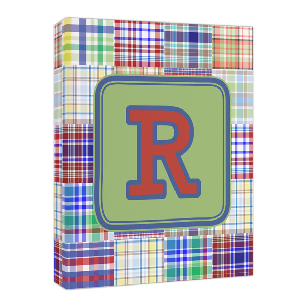 Custom Blue Madras Plaid Print Canvas Print - 16x20 (Personalized)