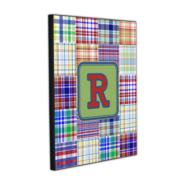 Custom Blue Madras Plaid Print Wood Prints (Personalized)