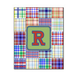 Blue Madras Plaid Print Wood Print - 16x20 (Personalized)