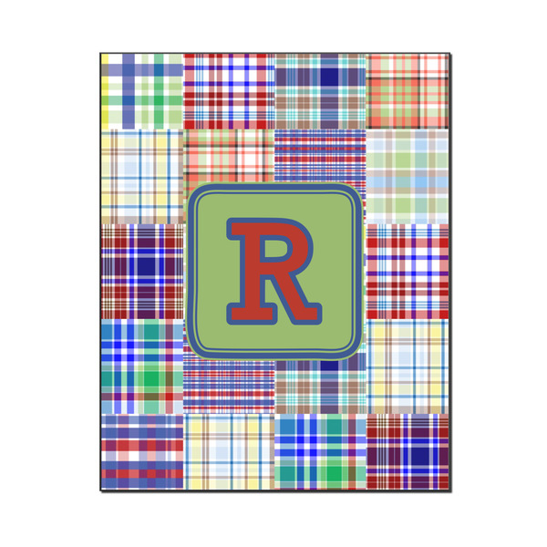 Custom Blue Madras Plaid Print Wood Print - 16x20 (Personalized)