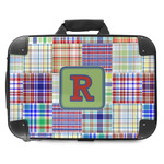 Blue Madras Plaid Print Hard Shell Briefcase - 18" (Personalized)