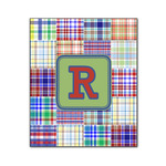 Blue Madras Plaid Print Wood Print - 20x24 (Personalized)