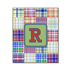 Blue Madras Plaid Print Wood Print - 20x24 (Personalized)