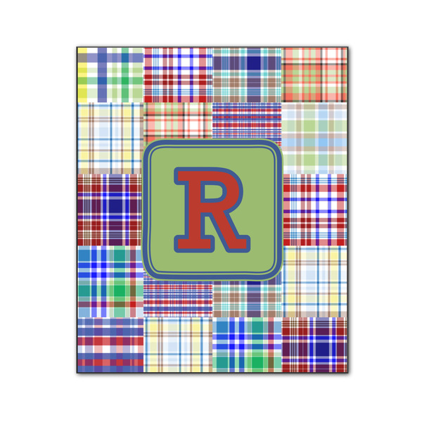 Custom Blue Madras Plaid Print Wood Print - 20x24 (Personalized)