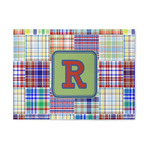 Blue Madras Plaid Print 5' x 7' Patio Rug (Personalized)