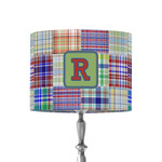 Blue Madras Plaid Print 8" Drum Lamp Shade - Fabric (Personalized)