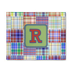 Blue Madras Plaid Print 8' x 10' Patio Rug (Personalized)