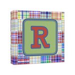 Blue Madras Plaid Print Canvas Print - 8x8 (Personalized)