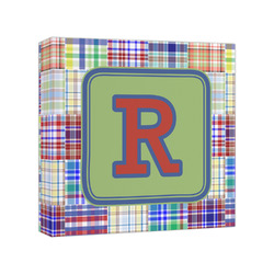 Blue Madras Plaid Print Canvas Print - 8x8 (Personalized)