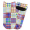 Blue Madras Plaid Print Adult Ankle Socks - Single Pair - Front and Back