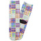 Blue Madras Plaid Print Adult Crew Socks - Single Pair - Front and Back