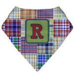 Blue Madras Plaid Print Bandana Bib (Personalized)