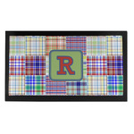 Blue Madras Plaid Print Bar Mat - Small (Personalized)