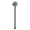 Blue Madras Plaid Print Black Plastic 5.5" Stir Stick - Round - Single Stick