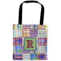 Blue Madras Plaid Print Auto Back Seat Organizer Bag (Personalized)