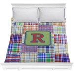 Blue Madras Plaid Print Comforter - Full / Queen (Personalized)