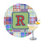 Blue Madras Plaid Print Drink Topper - Large - Single with Drink