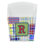 Blue Madras Plaid Print French Fry Favor Boxes (Personalized)