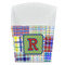 Blue Madras Plaid Print French Fry Favor Box - Front View