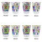 Blue Madras Plaid Print Glass Shot Glass - with gold rim - Set of 4 - APPROVAL