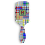 Blue Madras Plaid Print Hair Brushes (Personalized)