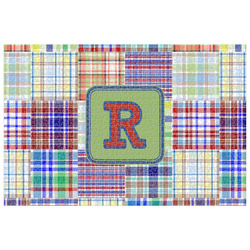 Blue Madras Plaid Print 1014 pc Jigsaw Puzzle (Personalized)