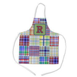 Blue Madras Plaid Print Kid's Apron - Medium (Personalized)