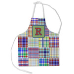 Blue Madras Plaid Print Kid's Apron - Small (Personalized)