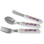 Blue Madras Plaid Print Kid's Flatware (Personalized)