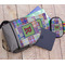 Blue Madras Plaid Print Large Backpack - Gray - With Stuff