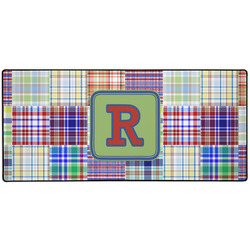 Blue Madras Plaid Print 3XL Gaming Mouse Pad - 35" x 16" (Personalized)