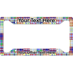 Blue Madras Plaid Print License Plate Frame (Personalized)