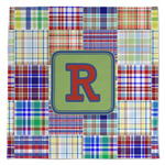 Blue Madras Plaid Print Microfiber Dish Towel (Personalized)