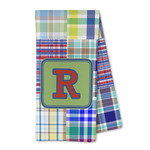 Blue Madras Plaid Print Kitchen Towel - Microfiber (Personalized)